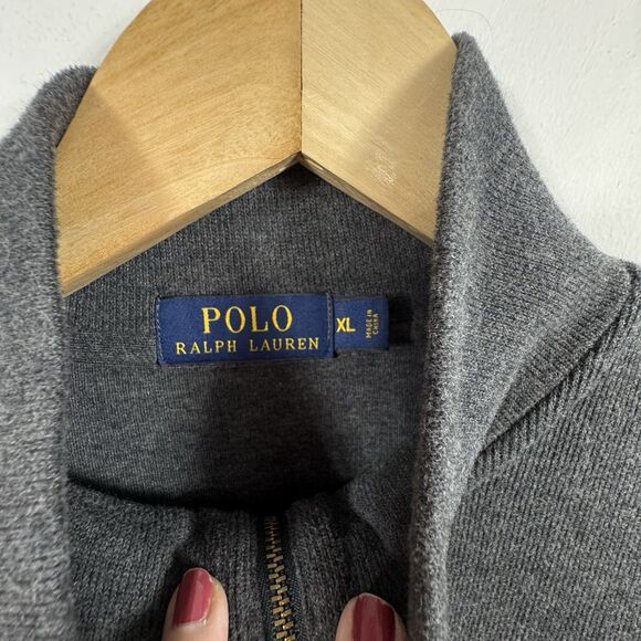 Polo Ralph Lauren Classic 1/4 Zip Pullover Sweater Sweatshirt Men's XXL Gray - Picture 7 of 7